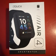iTouch Air 4 Unisex Smartwatch 46mm Black Silicone Strap TA4L01-G02 Fitness New