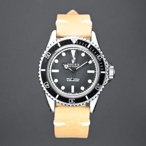 Rolex Submariner 5512 40mm Black Dial Leather Strap