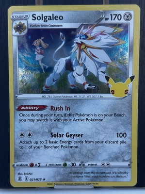 Pokemon Solgaleo 21/25 Holo Rare Free Shipping!