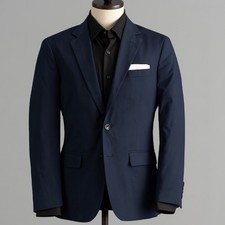 J Crew Mens 40R Thompson Navy Blue Wool Blend Dressy Evening Party Blazer BA491