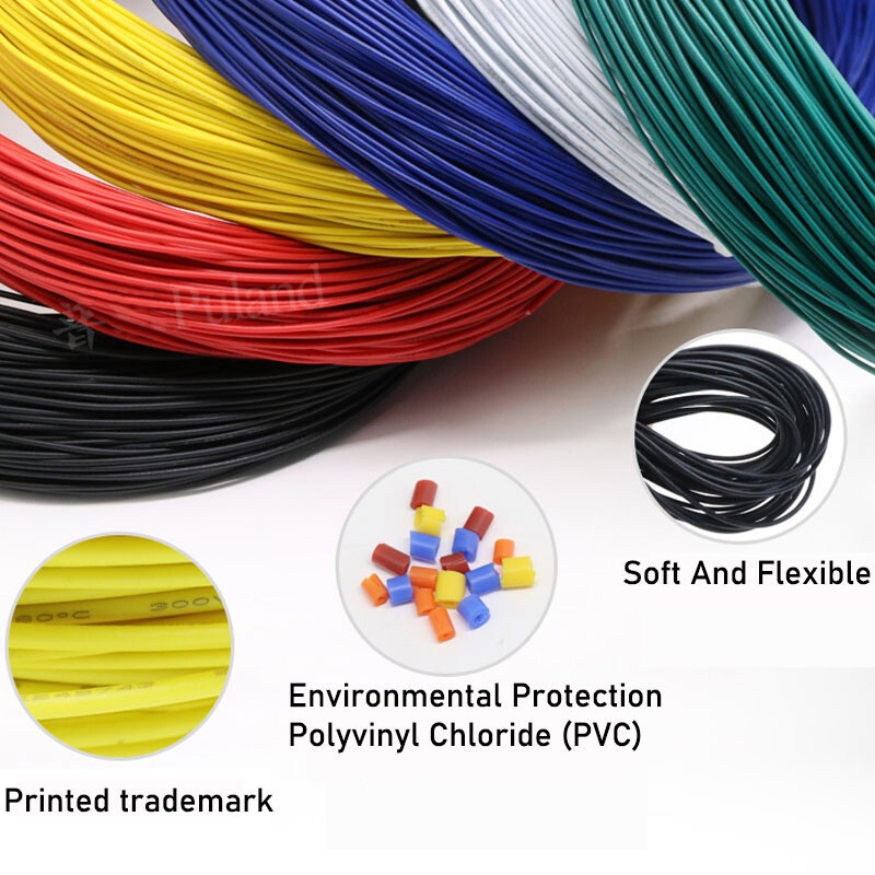 16AWG to 30AWG PVC Flexible Electronic Wire Stranded Cable UL1007 11 Colors