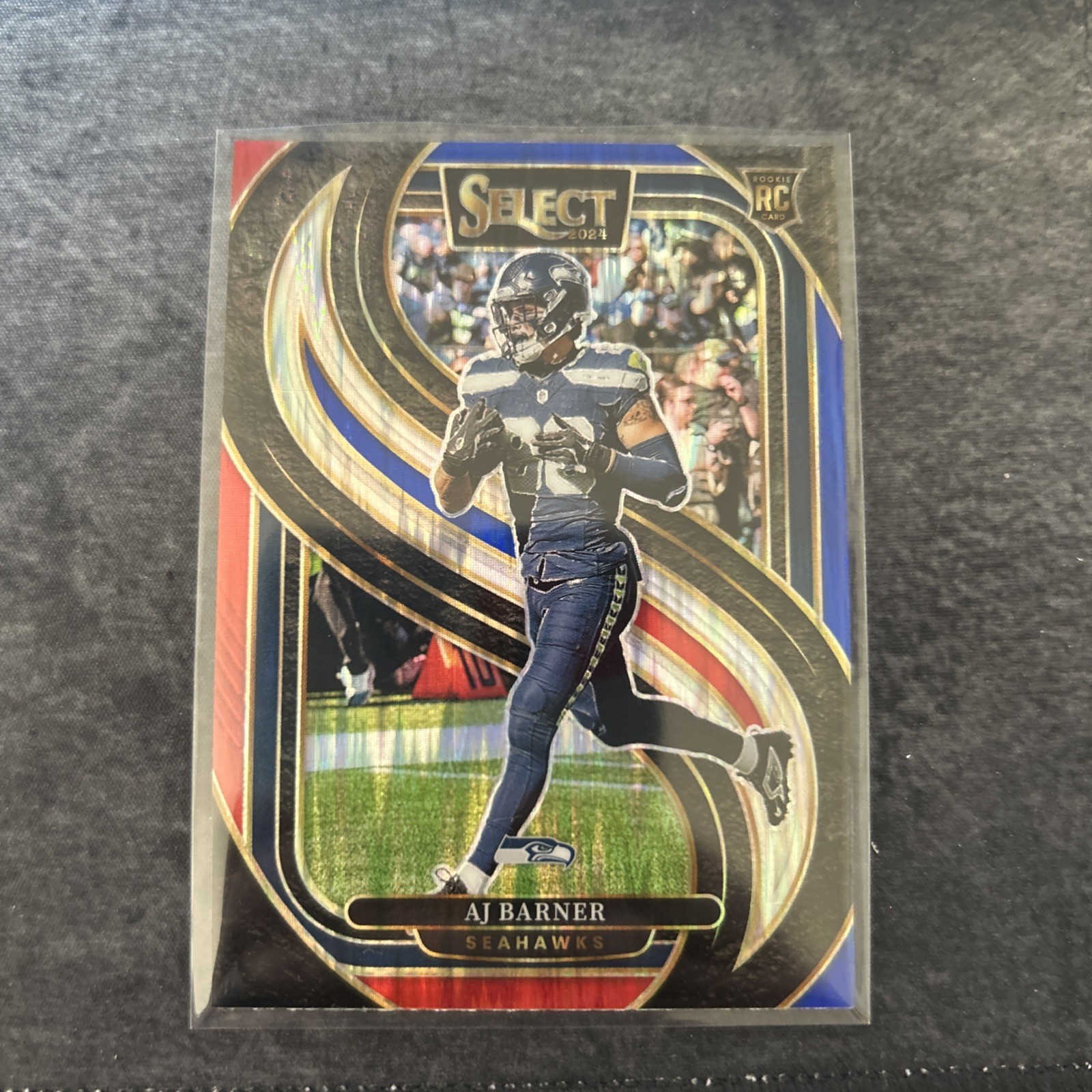 2024 Panini Select - AJ Barner #103 Premier Level Red & Blue Shock Prizm (RC)