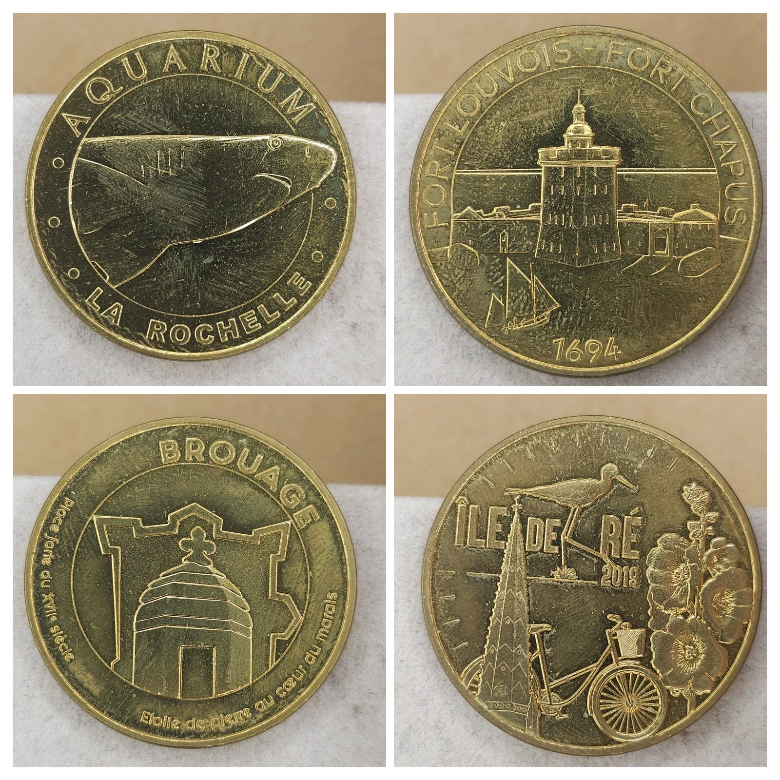 Charente-Maritime - Lot Jetons Touristiques Médailles Souvenirs Monnaie de Paris