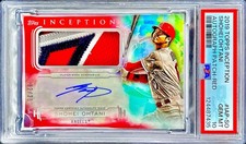 Shohei Ohtani RARE RED AUTOGRAPH PATCH /25 SSP TOPPS INCEPTION MVP ROY PSA 10