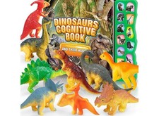 Dinosaur Toys,Dinosaur Sound Book with Pack of 12 Toy Figures,Realistic Roars