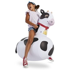 Hop N Go Inflatable Bouncy Cow Riding, Hopping Toys for Kids Ages 5+ - Ride O...