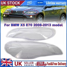 Pair Left+Right Headlight Headlamp Lens Lampshade Cover For BMW X5 E70 2008-2013