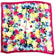 Vintage Pendleton silk scarf colorful floral ...