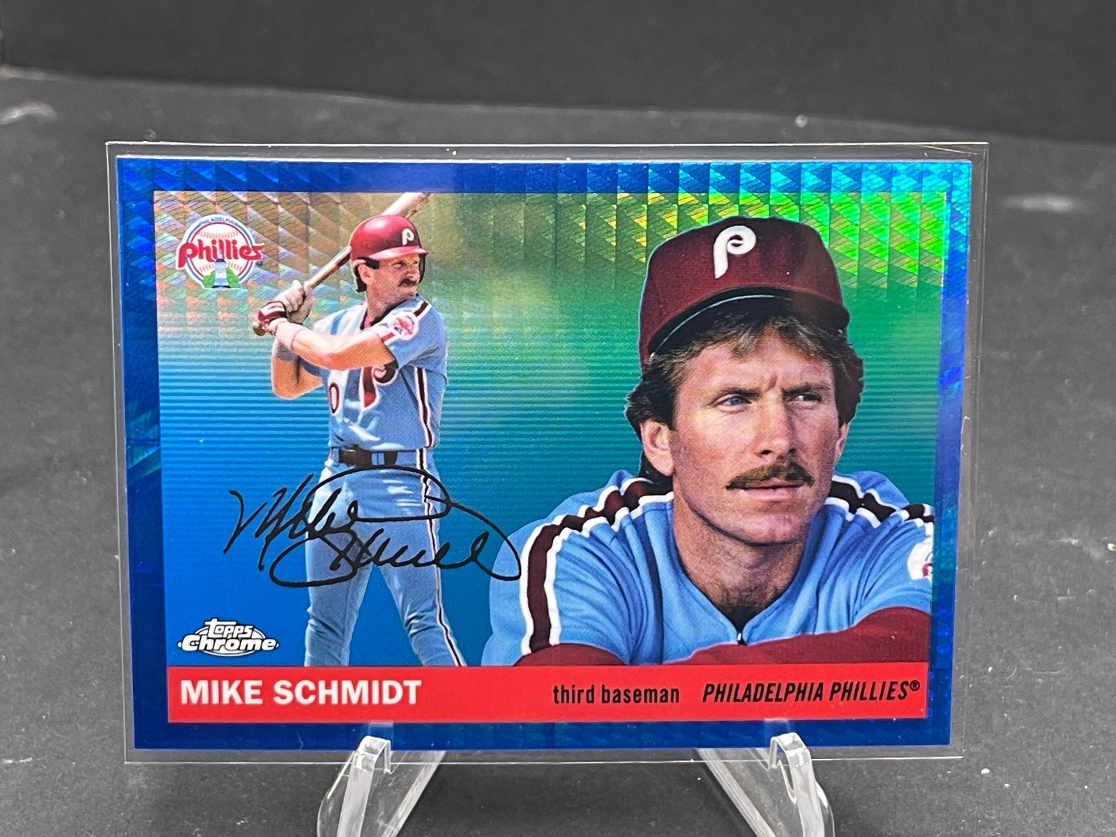 2025 TOPPS CHROME PLATINUM MIKE SCHMIDT BLUE PRISM REFRACTOR HOF #416 NEW! 