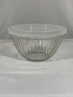 Vintage Pyrex 7401-S Glass Bowls 3-Cup Ribbed with Original Lid Made In USA
