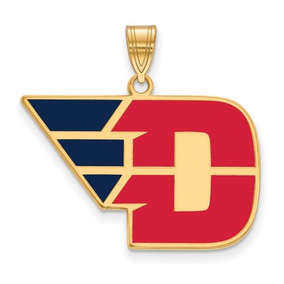 Großer emaillierter Anhänger Sterlingsilber vergoldet LogoArt University of Dayton