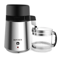 ROVSUN 4L Water Distiller Distilled Water Maker with Glass Container,1L/H Silver
