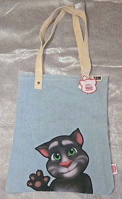 Talking Tom And Friends Embroidered Denim Tote Bag (NWT) 