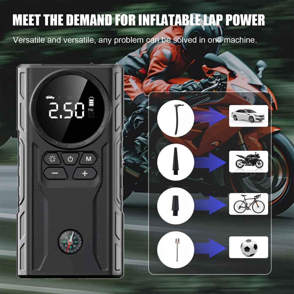 Car Jump Starter with Air Compressor 99800mAh Battery Jumper Box Charger Booster