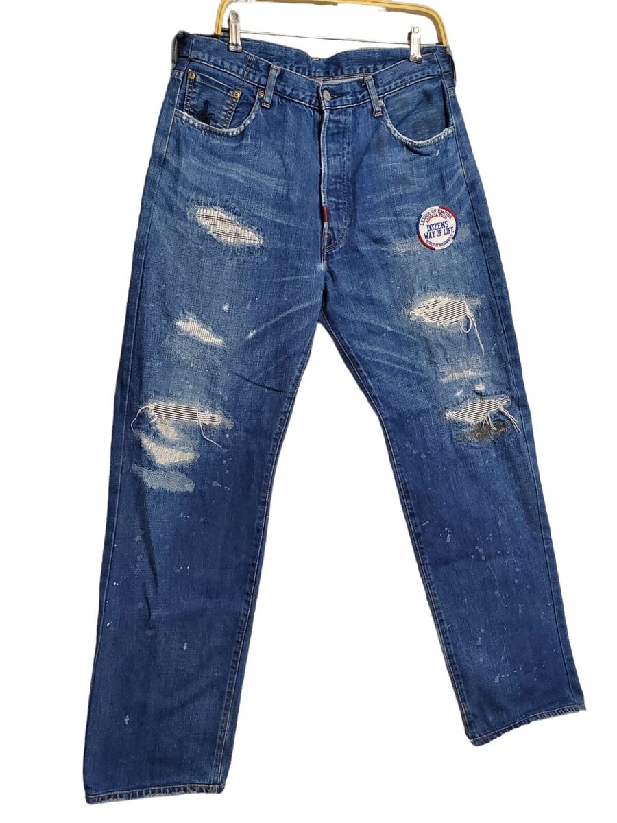 WTAPS RED DAWN TRASH CRAFT WITH PRIDE 01 DIRTY BLUE DENIM JEANS 