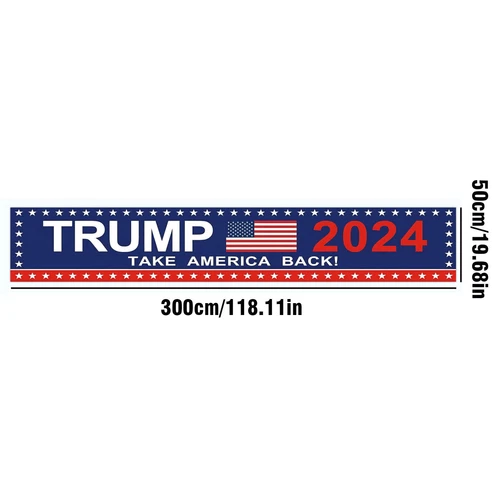 Insegna 10x1,6 piedi Donald Trump 2024 bandiera riprendi l'America grande banner cortile esterno - Foto 2 di 7