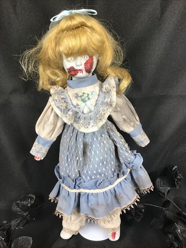 OOAK Creepy Porcelain 17" Doll Haunted Horror Zombie Halloween Gothic Doll - Picture 2 of 12