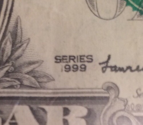 🔥YEAR 999: SUPER RARE ERROR BILL. INK MISSING IN DATE. 1999 ONE $1 DOLLAR BILL. - Picture 2 of 3
