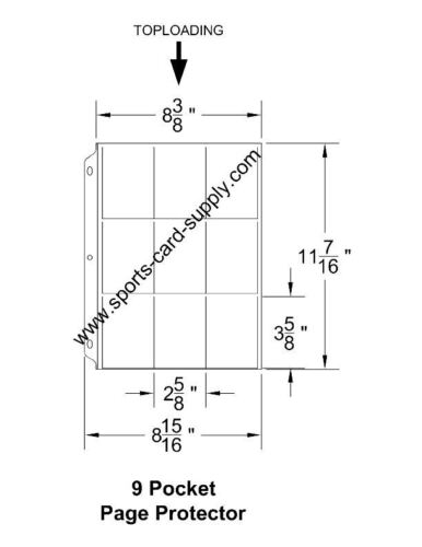 20 - 9 Taschen 2 3/4 x 3 1/2 Karte/Seitenschutz BCW Pro9T passt 3 Ringmappe - Bild 2 von 2