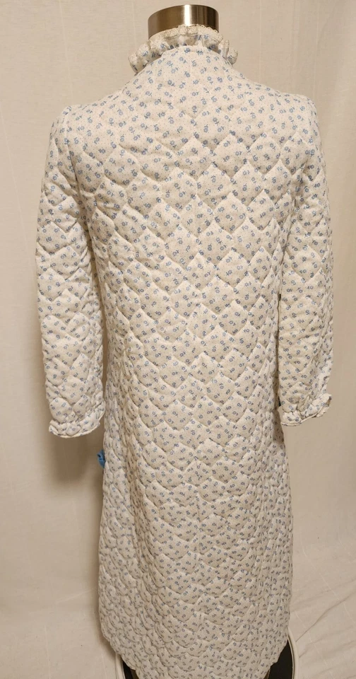 Roupão acolchoado vintage Laura Dare azul fofo bolso flores meninas tamanho 14 Saks 5º - Imagem 4 de 4