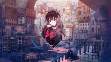 Landscape anime girls art pictureinpicture street city Custom Gaming Mat Desk