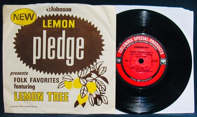 LEMON PLEDGE Presents FOLK FAVORITES Featuring LEMON TREE 45 & Picture Sleeve