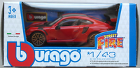 Bburago Porsche 911 GT2 Rs Rot 1:43 Neu/Ovp Modellauto Sportwagen Auto Car Red