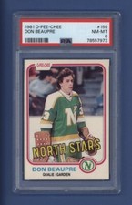 1981-82 OPC #159 DON BEAUPRE(rc) PSA 8 NM-MT Minnesota North Stars GOALIE ROOKIE