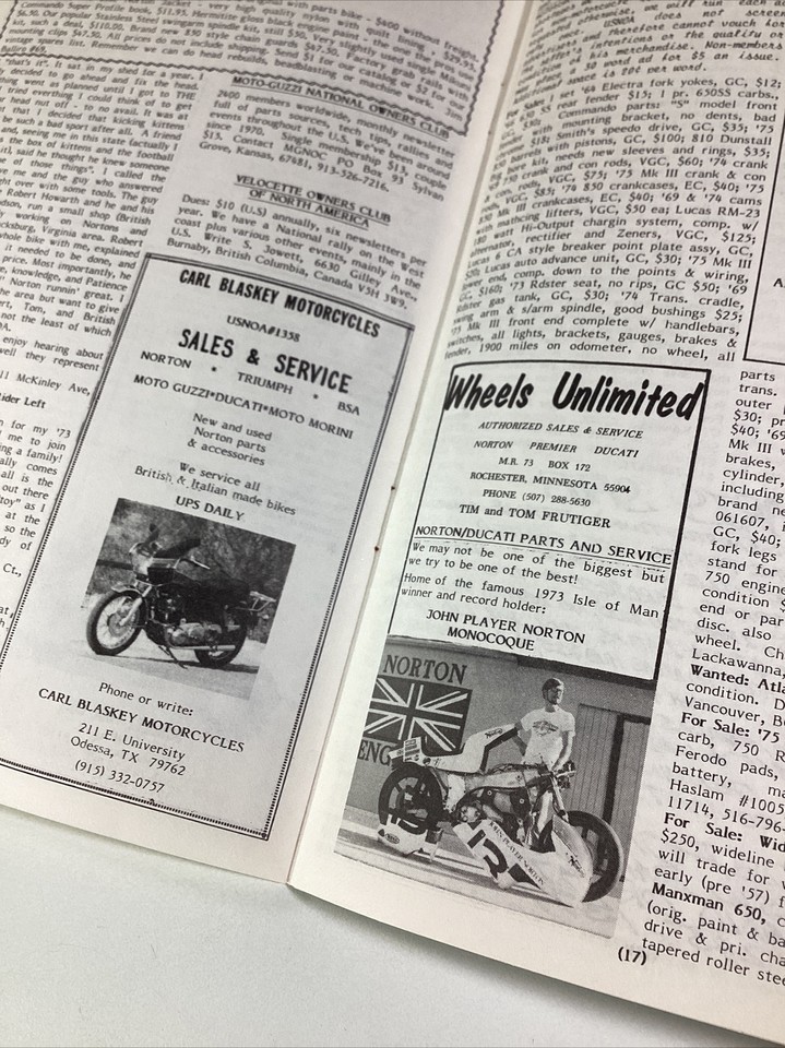 Norton Motorcycles News 1983 USA Owners Shop Ads Christmas eBay
