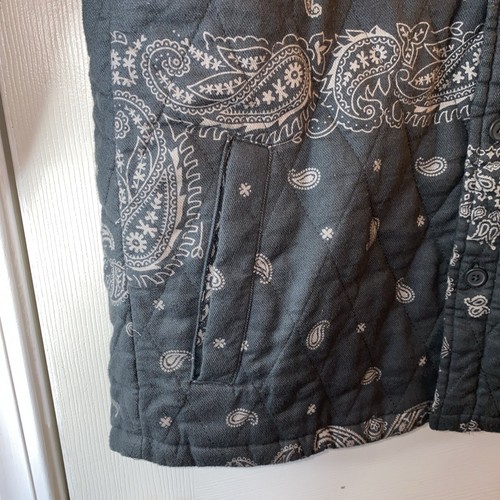 Original Gebrauch Herren S Jacke Bandana Druck geometrische Taschen Knopfleiste Erwachsene grün - Bild 2 von 12