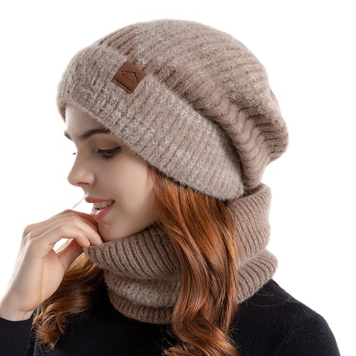Neck Warmer Women Knitted Scarf Cozy Fleece Lined Women's Winter Hat