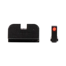 Tall Profile Fiber Optic Sight - Glock MOS Small Frame, Red Rods Installed - New