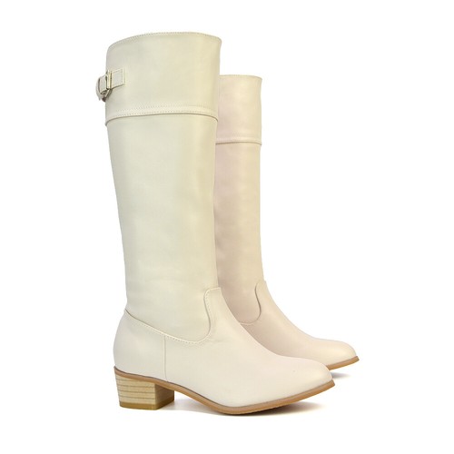Womens Knee High Boots Ladies Classic Block Low Heel Western Style Size 3-8 - Picture 26 of 27