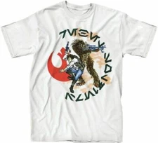 Adult Men's Space Film Star Wars Japan Chewey Chewbacca Fighting White T-Shirt