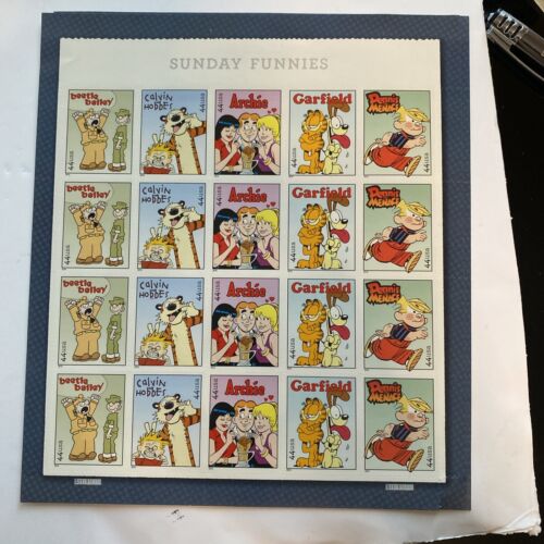 Scott #4471a (4467-71) Sunday Funnies (Calvin & Hobbes) 2 Sheets Garfield Archie