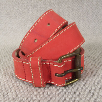 Atelier Bower Ledergürtel Größe 26 / klein rosa massiv schmal goldene Schnalle Vintage Herren