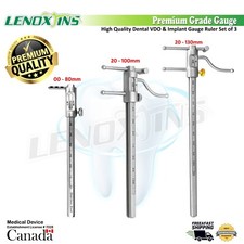 Premium Grade Gauge High-quality Dental VDO & Implant Gauge Ruler Set of 3 