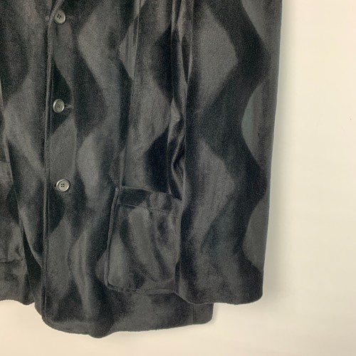 Jordan Craig Jacket Black Faux Fur Swirl Print Collared Buttons Pockets Size 2XL - Picture 7 of 11
