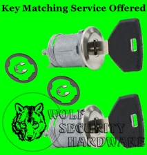 Dodge Chrysler Jeep Plymouth Door Key Lock Cylinder Pair Keyed Alike With 2 Keys