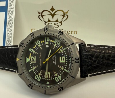 Fliegeruhr Herrenuhr Automatik Russisches Kaliber Edelstahl schwarz GS-990 Arabi