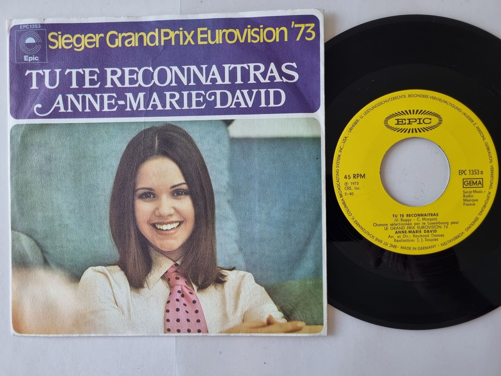 Anne-Marie David - Tu Te Reconnaitras 7'' Vinyl Germany