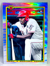 2020 Bowman Baseball - ARISTIDES AQUINO RC #90B-AA  1990 Bowman Refractor - REDS