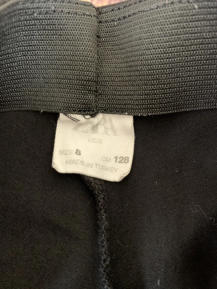 Pantalones Leggings Zara Niños Niñas Cintura Elástica Negros Tirar Ajustados Talla: 8 Foto 3 de 4
