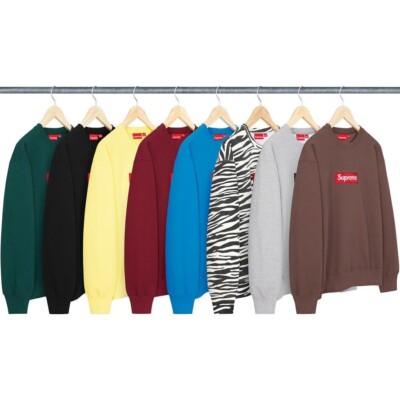 Supreme Box Logo Crewneck Sweatshirt Brown Large L NEW BOGO FW2022