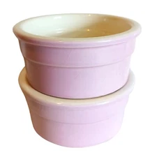 Cermer Ramekins Pastel Lavender Set Of 2 Ceramic Custard Soufflé France 4oz 