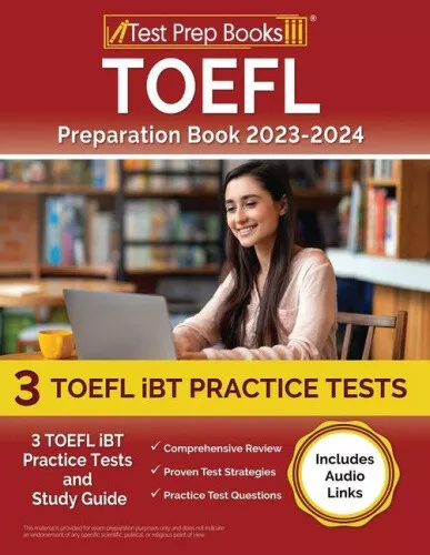 TOEFL Preparation Book 2024-2025: 3 TOEFL iBT Practice Tests and Study Guide - Picture 1 of 2