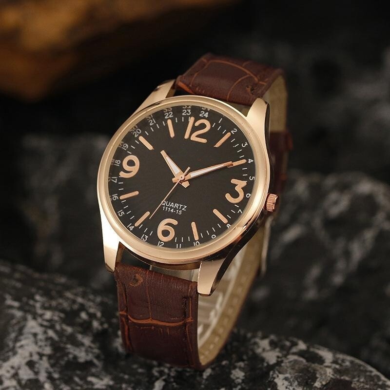 Men's Casual Dress Business Watch Leather Strap