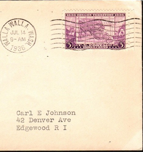 783 Oregon Terr FDC, McDonugh/Dee Cachet, Walla Walla, Wash, TA, OF - Foto 4 di 4