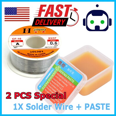 63/37 Rosin Core Solder 0.6mm Diameter Soldering Flux Wire 100g 90ft