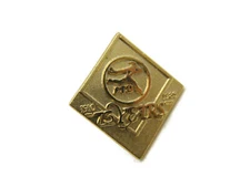 FTD Pin 75 Years 1910-1985 Diamond Shape Gold Tone